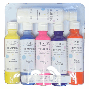 Ensemble Peinture TEMPERA pour Enfants - FUSION - Couleurs Vibrantes