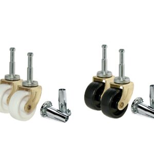 Roulettes à charge légère pour meubles - tige à bois
